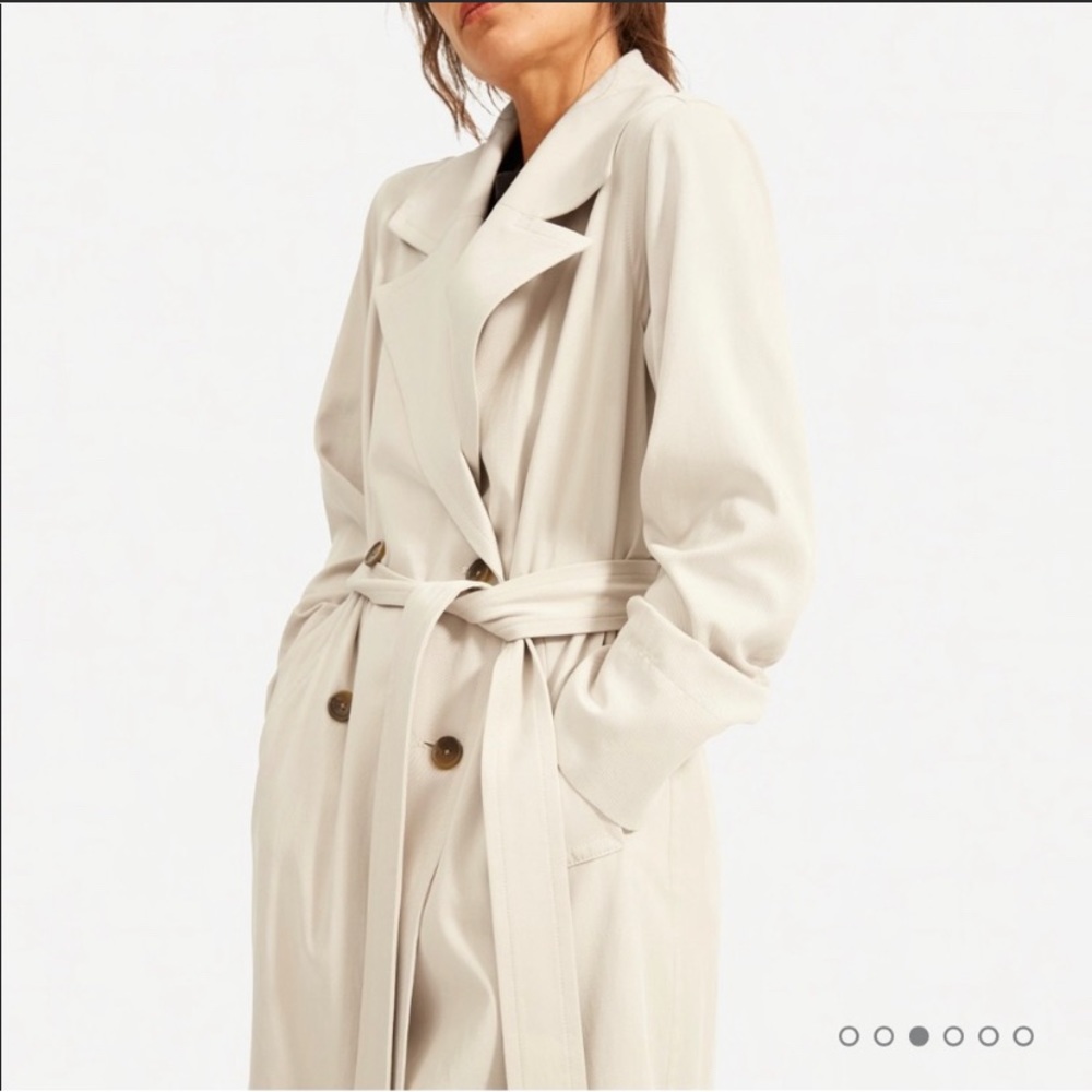 Everlane Cream Drape Trench coat